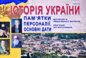 Гісем Олександр Історія України. Пам'ятки архітектури та образотворчого мистецтва, обов'язкові для розпізнавання, персонали, основні дати та події 978-617-539-259-1