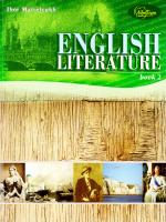 Мацелюх Ігор English literature. Книга 2: Підручник з англійської літератури для профільної школи та старших класів середніх спеціалізованих шкіл з поглибленим вивченням англійської мови 978-966-8790-57-7