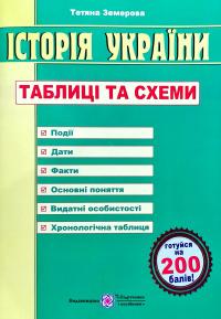 Земерова Тетяна Історія України. Таблиці та схеми. ЗНО 978-966-07-2945-2