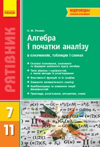 Роганін О.М. Рятівник. Алгебра і початки аналізу у визначеннях, таблицях і схемах. 7—11 класи 978-617-09-0341-9
